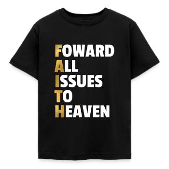 Transférer tous les problèmes au ciel Faith Christian - T-shirt Enfant - noir - Devant - AI Model Kid Female (0cm)