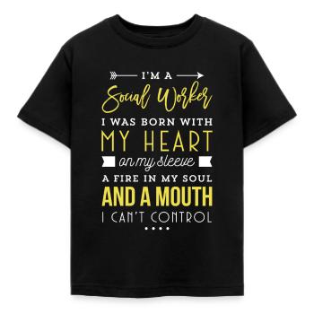Ich bin ein Social Worker Girl Print - Kinder T-Shirt - Schwarz - Vorne - AI Model Kid Female (0cm)