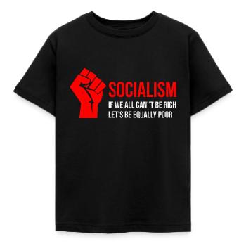 Satirical Anti Socialism Poor Communism Print - Kids' T-Shirt - black - Front - AI Model Kid Female (0cm)
