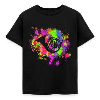 Cor français artistique peinture Splat musical - T-shirt Enfant - noir - Devant - AI Model Kid Female (0cm)