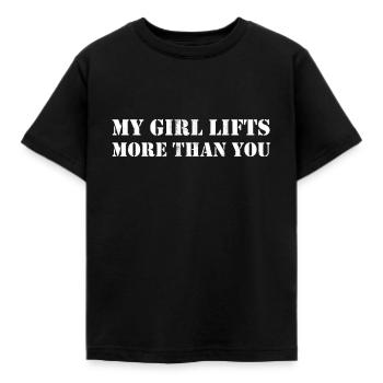 Entraînement drôle ma fille soulève plus que vous - T-shirt Enfant - noir - Devant - AI Model Kid Female (0cm)