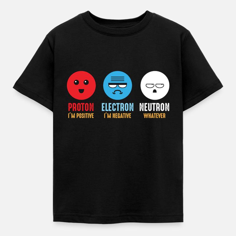 Science chemistry protons electrons neutrons - Kids' T-Shirt - black
