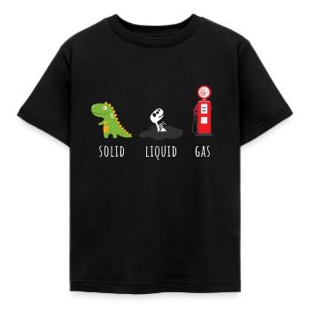 Fossil Fuel Chemistry Rex Solid Liquid Gas - Kids' T-Shirt - black - Front - AI Model Kid Female (0cm)