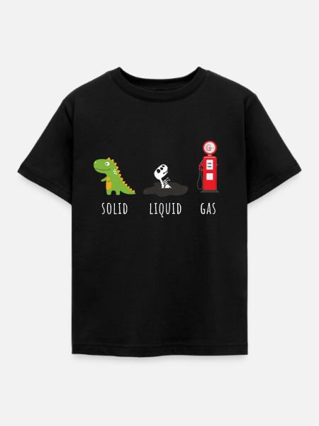 Chemie fossiler Brennstoffe Rex Solid Liquid Gas - Kinder T-Shirt - Schwarz