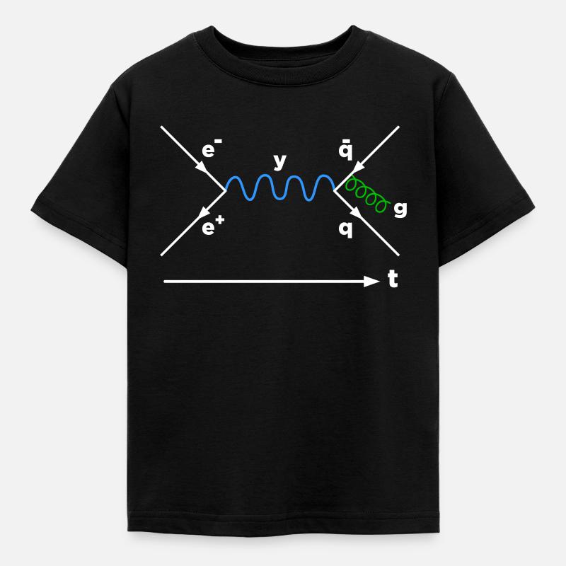 Feynman diagram physics physicist mathematician - Kids' T-Shirt - black