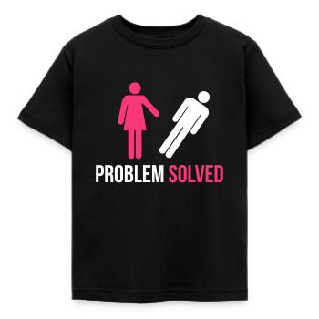 Problem Solved Funny Divorce Breakup Disband Gift - Kids' T-Shirt - black - Front - AI Model Kid Female (0cm)