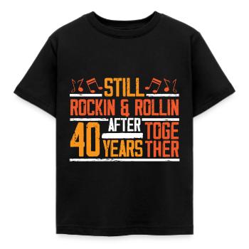 40th wedding anniversary wife husband - Kids' T-Shirt - black - Front - AI Model Kid Female (0cm)