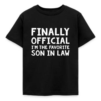 Lieblingssohn in Schwiegervater Neuheit Geschenke Design - Kinder T-Shirt - Schwarz - Vorne - AI Model Kid Female (0cm)