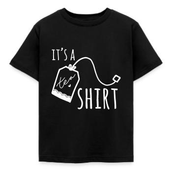 Es ist ein Tee Tee Trinker Teebeutel Lustiger Tee Liebhaber - Kinder T-Shirt - Schwarz - Vorne - AI Model Kid Female (0cm)