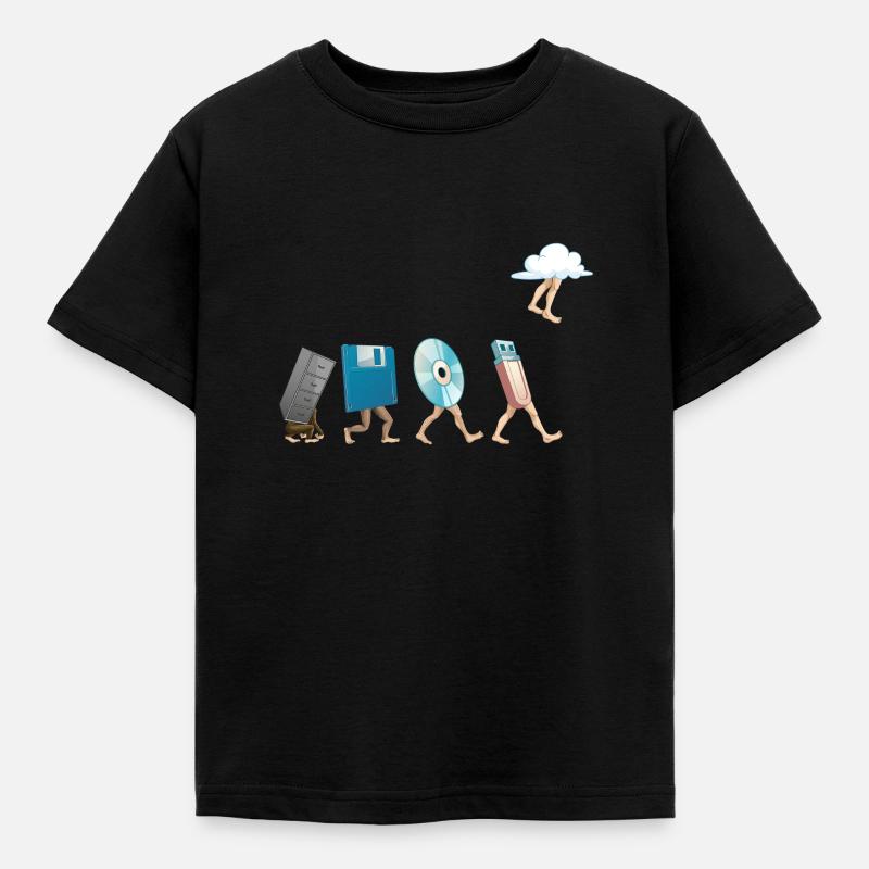 Computer Engineering Software Diskette USB Wolke - Kinder T-Shirt - Schwarz