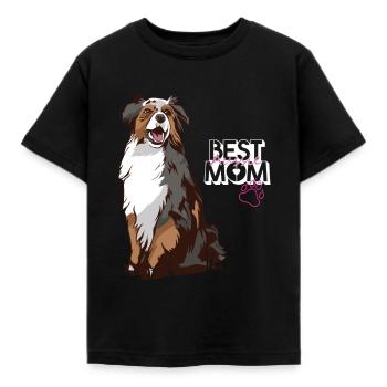 Aussi Shepherd Best Aussie Mom - Kids' T-Shirt - black - Front - AI Model Kid Female (0cm)