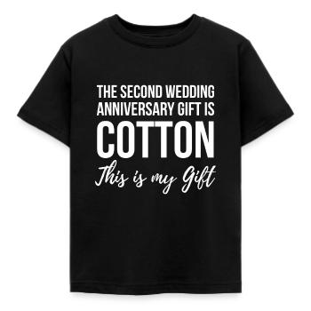 2e anniversaire de mariage, cadeaux de mariage pour - T-shirt Enfant - noir - Devant - AI Model Kid Female (0cm)
