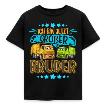 Müllauto Großer Bruder - Kinder T-Shirt - Schwarz - Vorne - AI Model Kid Female (0cm)