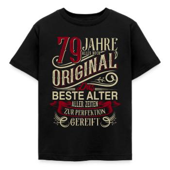 79. Geburtstag Vintage Retro - Kinder T-Shirt - Schwarz - Vorne - AI Model Kid Female (0cm)