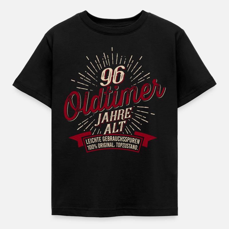 96. Geburtstag Oldtimer - Kinder T-Shirt - Schwarz