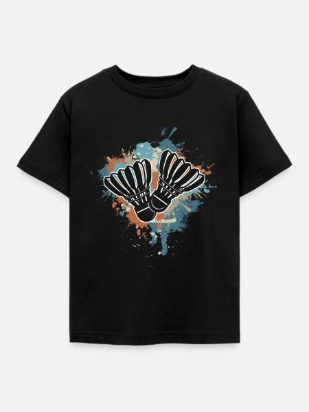 Badminton - Kinder T-Shirt - Schwarz