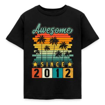 2012 Geboren Geburtstag Geburtsjahr Vintage - Kinder T-Shirt - Schwarz - Vorne - AI Model Kid Female (0cm)
