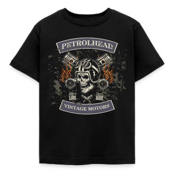 Petrolhead - Vintage Motors MC - Kinder T-Shirt - Schwarz - Vorne - AI Model Kid Female (0cm)