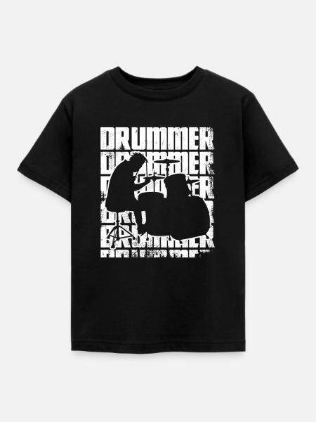 Lustiger Drummer - Kinder T-Shirt - Schwarz