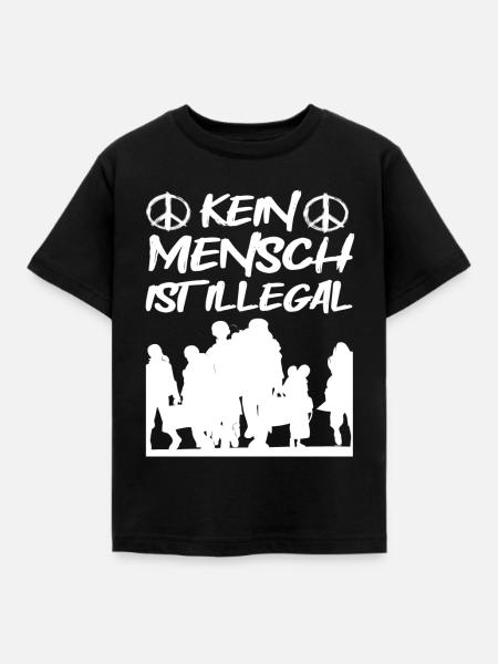 Kein Mensch ist Illegal - Kinder T-Shirt - Schwarz
