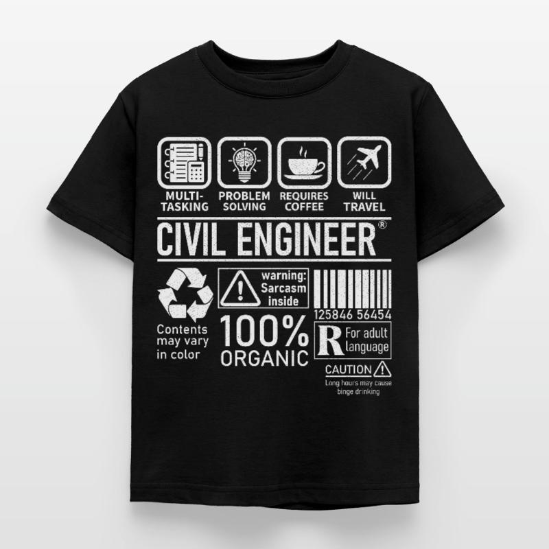 Civil Engineer multi tasking problem solving Kinder T-Shirt