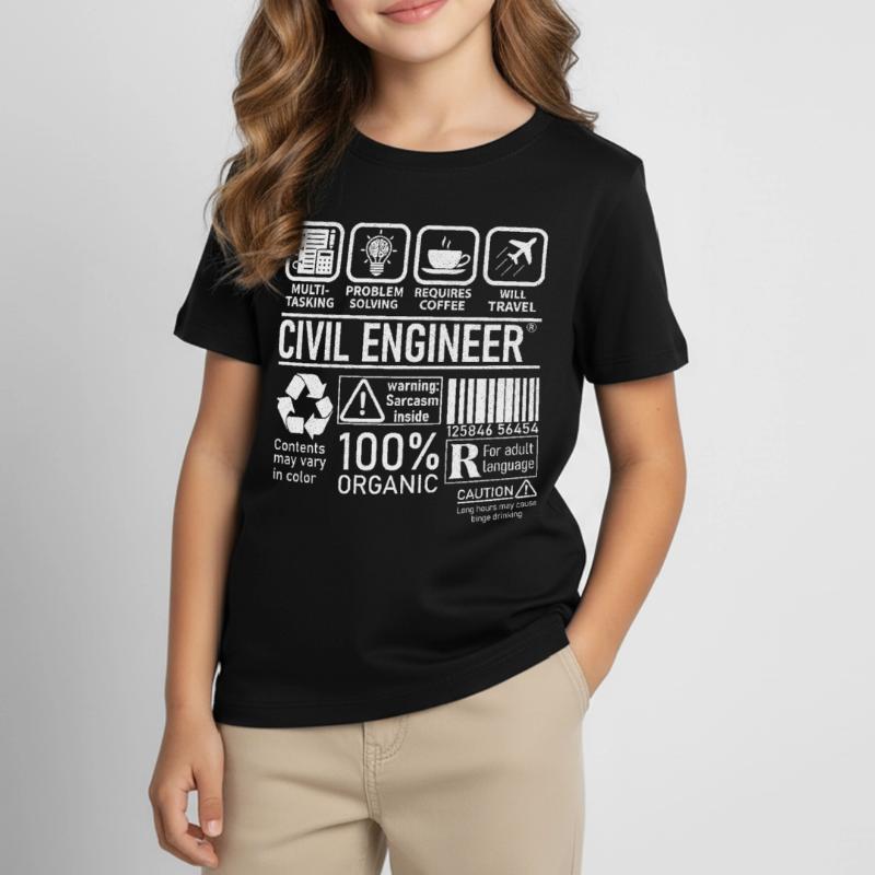 Civil Engineer multi tasking problem solving Kinder T-Shirt