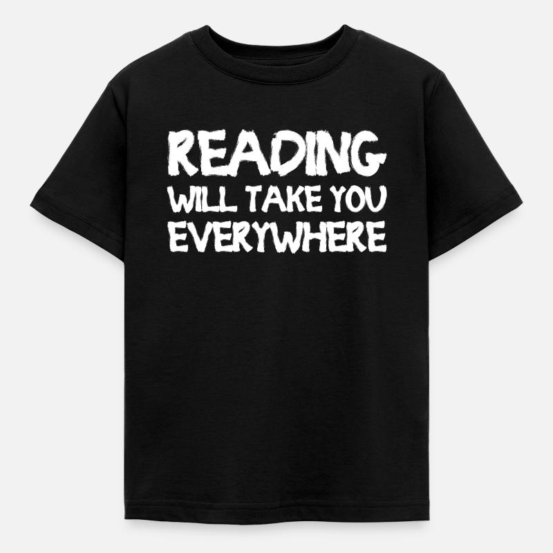 La lecture vous emmènera partout - T-shirt Enfant - noir
