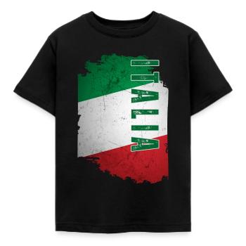 Flagge Italiens, Vintage-Grunge - Kinder T-Shirt - Schwarz - Vorne - AI Model Kid Female (0cm)
