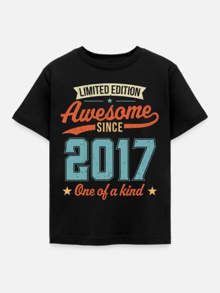 Genial seit 2017 - Kinder T-Shirt - Schwarz