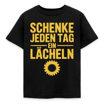 Give a smile every day with sunflower - Kids' T-Shirt - black - Front - AI Model Kid Female (0cm)