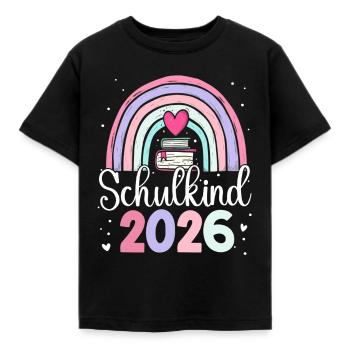 Schulkind 2026 Regenbogen - Kinder T-Shirt - Schwarz - Vorne - AI Model Kid Female (0cm)
