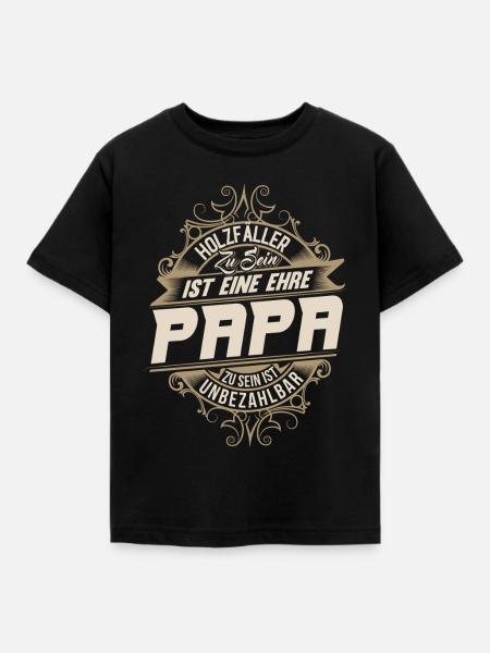 Holzfäller Papa - Kinder T-Shirt - Schwarz