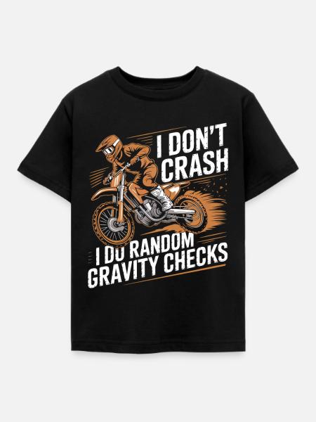 Random Gravity Checks Motocross - Kinder T-Shirt - Schwarz