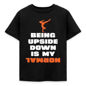 Upside down is my normal - Kids' T-Shirt - black - Front - AI Model Kid Female (0cm)
