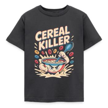 Retro Frühstück - Kinder T-Shirt - Dunkelgrau - Vorne - AI Model Kid Female (0cm)