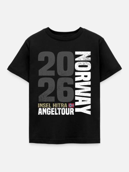Angeltour Norwegen Hitra - Kinder T-Shirt - Schwarz