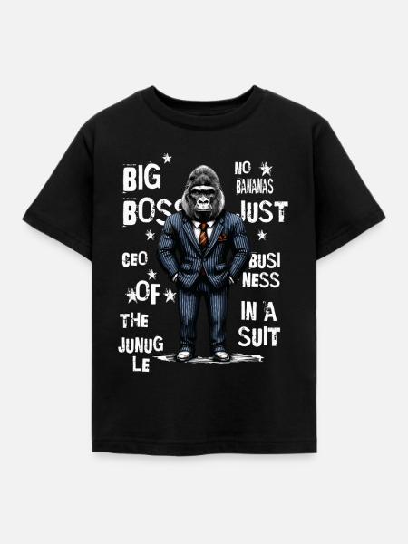 Business Gorilla - Kinder T-Shirt - Schwarz