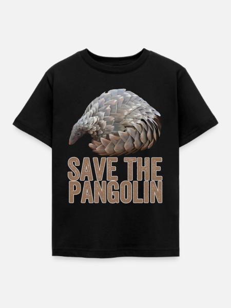 Rettet das Pangolin - Kinder T-Shirt - Schwarz