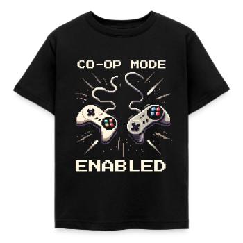 Co-Op Modus aktiv | Teamarbeit Sozialarbeit - Kinder T-Shirt - Schwarz - Vorne - AI Model Kid Female (0cm)