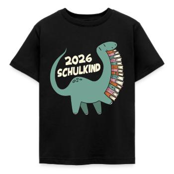 Schulkind 2026 Dinosaurier - Kinder T-Shirt - Schwarz - Vorne - AI Model Kid Female (0cm)