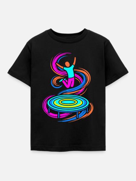 Trampolin Springer - Kinder T-Shirt - Schwarz