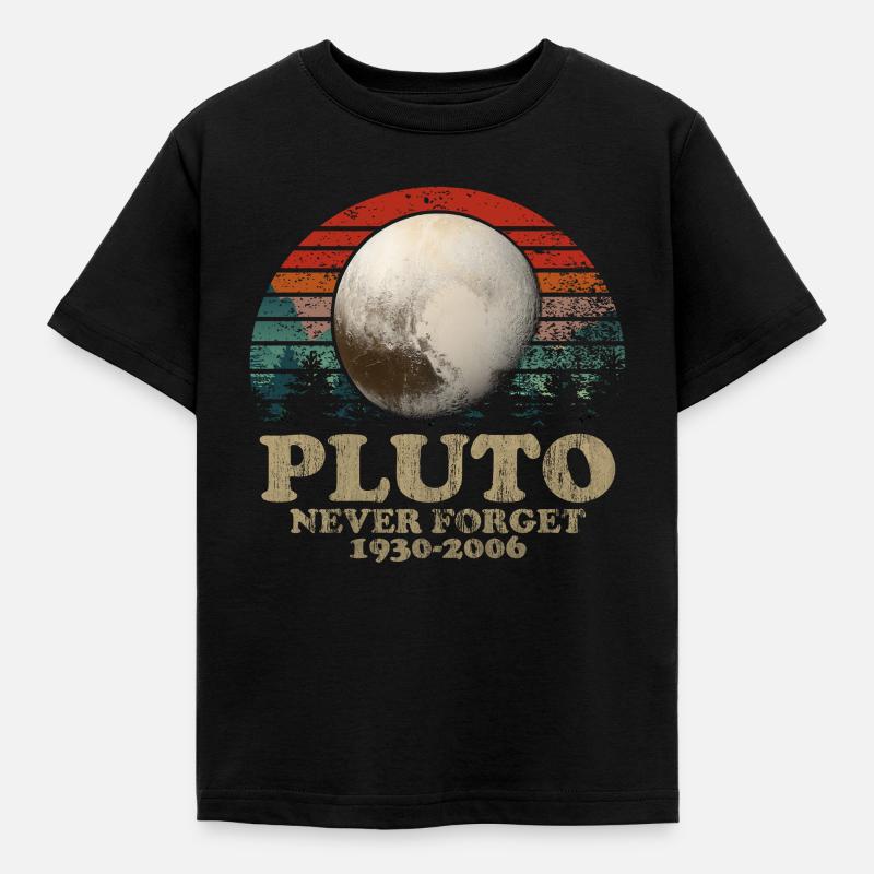 Never Forget Pluto Vintage Retro Space Design - Kinder T-Shirt - Schwarz