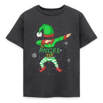 Angel Elf Family Christmas Shirt - Kids' T-Shirt - dark grey - Front - AI Model Kid Female (0cm)