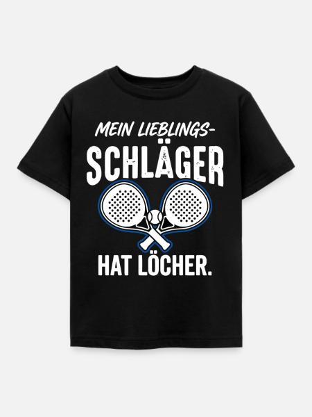 Padel Schläger - Kinder T-Shirt - Schwarz