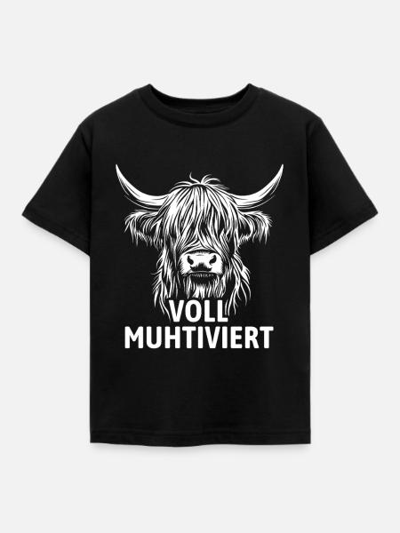 Voll Muhtiviert Hochland Rind - Kinder T-Shirt - Schwarz