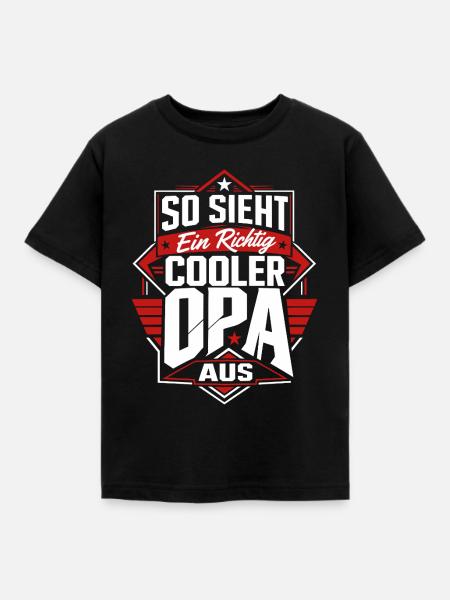 So sieht ein cooler Opa aus - Kinder T-Shirt - Schwarz