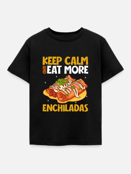 Keep Calm - Enchiladas - Kinder T-Shirt - Schwarz