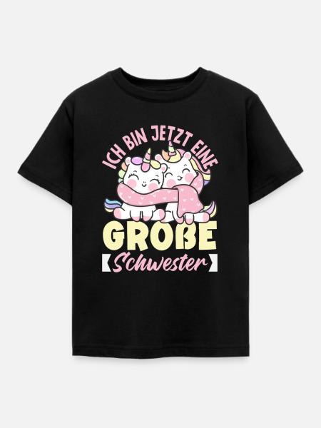 Ich werde Große Schwester Schwangerschaft - Kinder T-Shirt - Schwarz