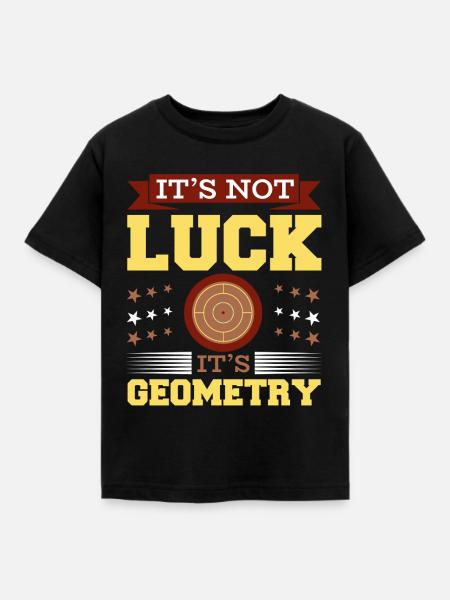 Kein Glück, sondern Geometrie – Crokinole - Kinder T-Shirt - Schwarz