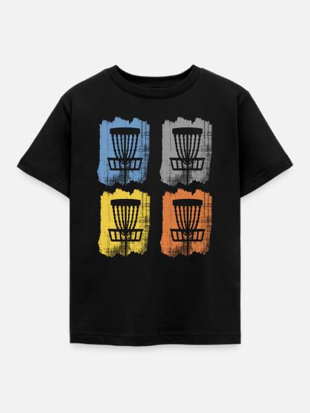 discgolf - Kinder T-Shirt - Schwarz